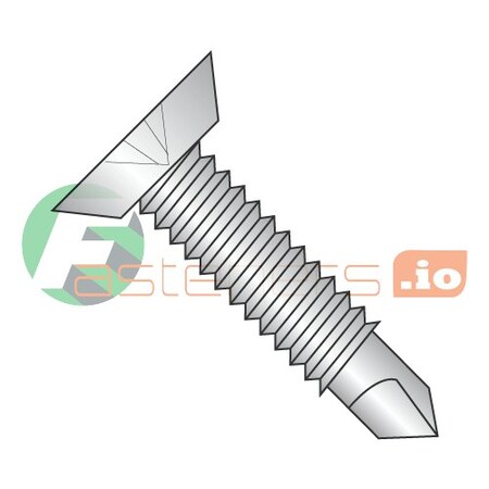 Newport Fasteners Self-Drilling Screw, #12-24 x 3/4 in, Plain 410 Stainless Steel Flat Head Phillips Drive, 2500 PK 886810